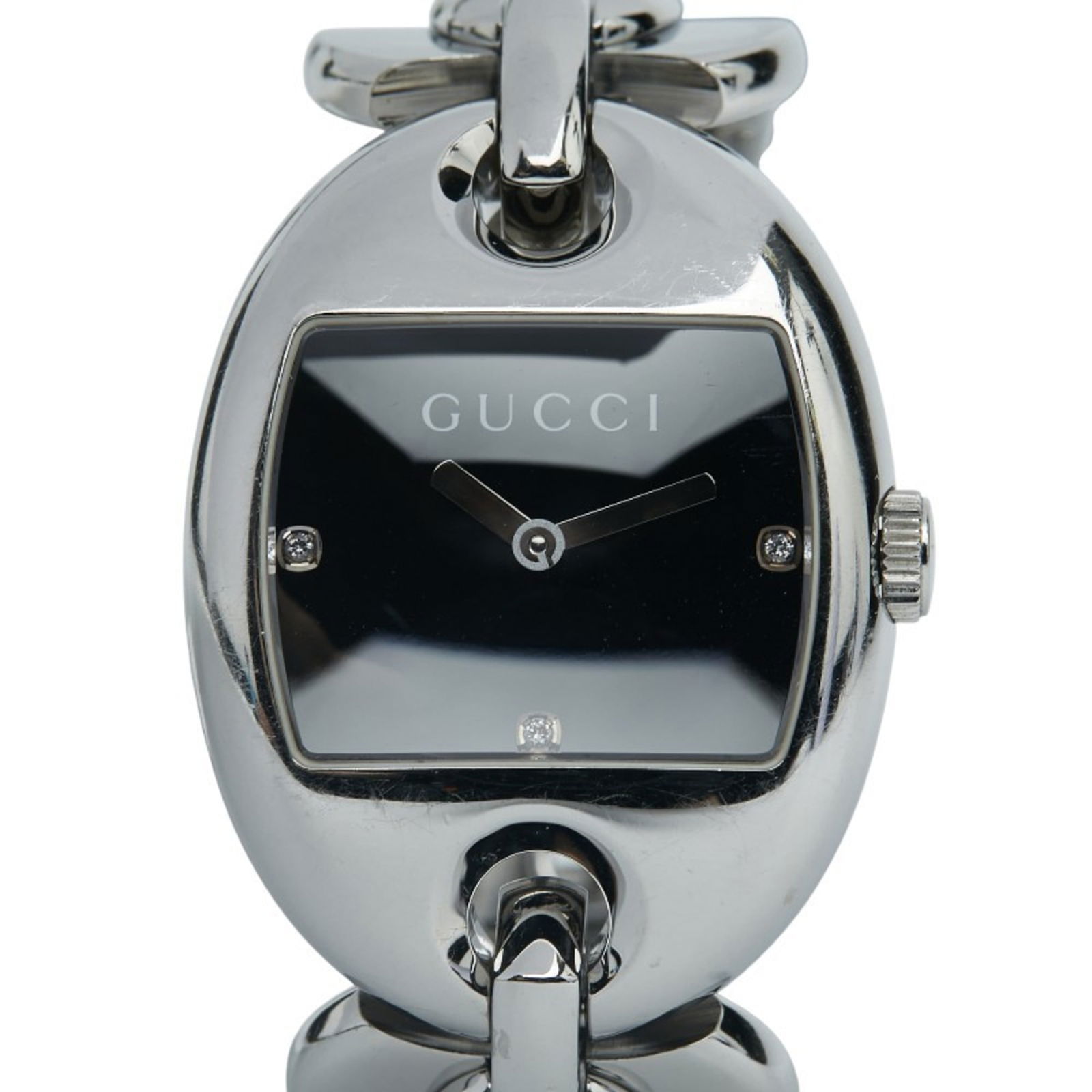 Wristwatch Gucci: Wristwatch Gucci This listing features Wristwatch Gucci. Item specifics are provided below. Item Specifics: Brand: Gucci Type: Wristwatch Gender: Women Display: Analog Material (Case): Stainless