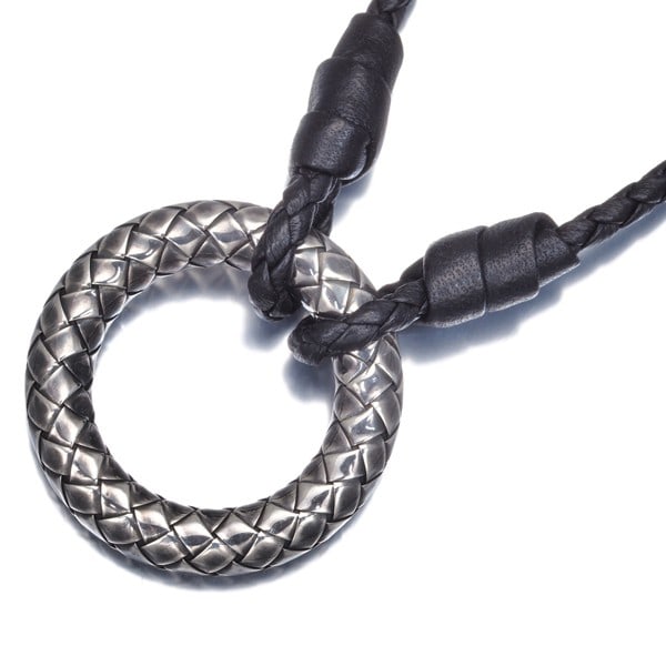 Leather Bottega Veneta Necklace Intrecciato Black 925 Sterling Silver/: Leather Bottega Veneta Necklace Intrecciato Black 925 Sterling Silver/ This listing features Leather Bottega Veneta Necklace Intrecciato Black 925 Sterling Silver/. Item specifics are provided below.