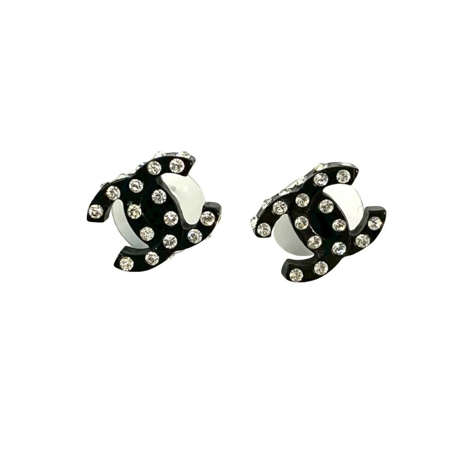 Plastic Chanel Stud Earrings - 4