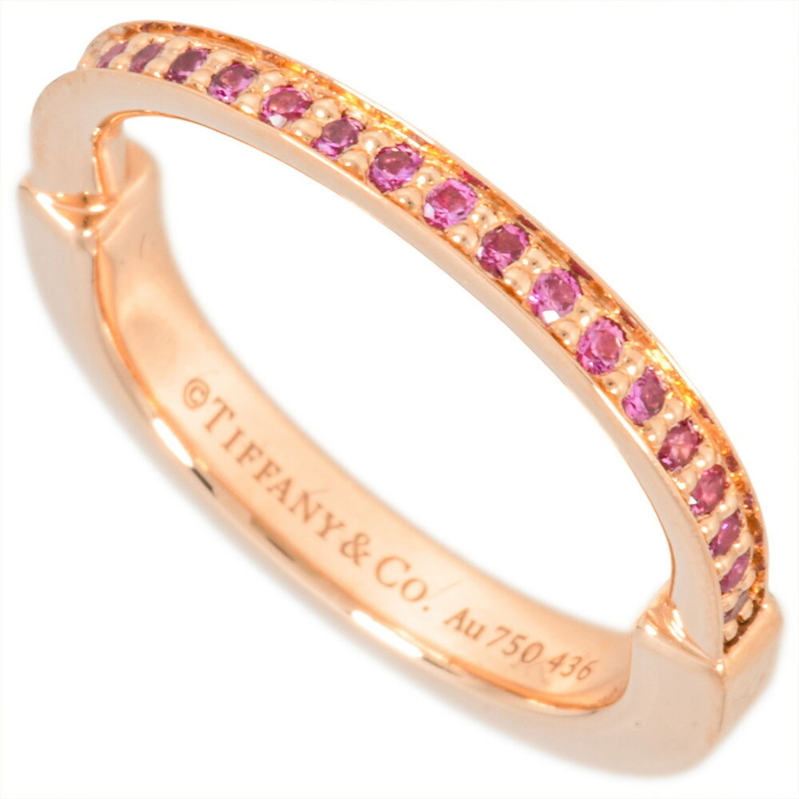 (18K) Tiffany Band Ring Pink Gold: (18K) Tiffany Band Ring Pink Gold This listing features (18K) Tiffany Band Ring Pink Gold. Item specifics are provided below. Item Specifics: Brand: Tiffany Type: Band Ring Color: Pink Gold