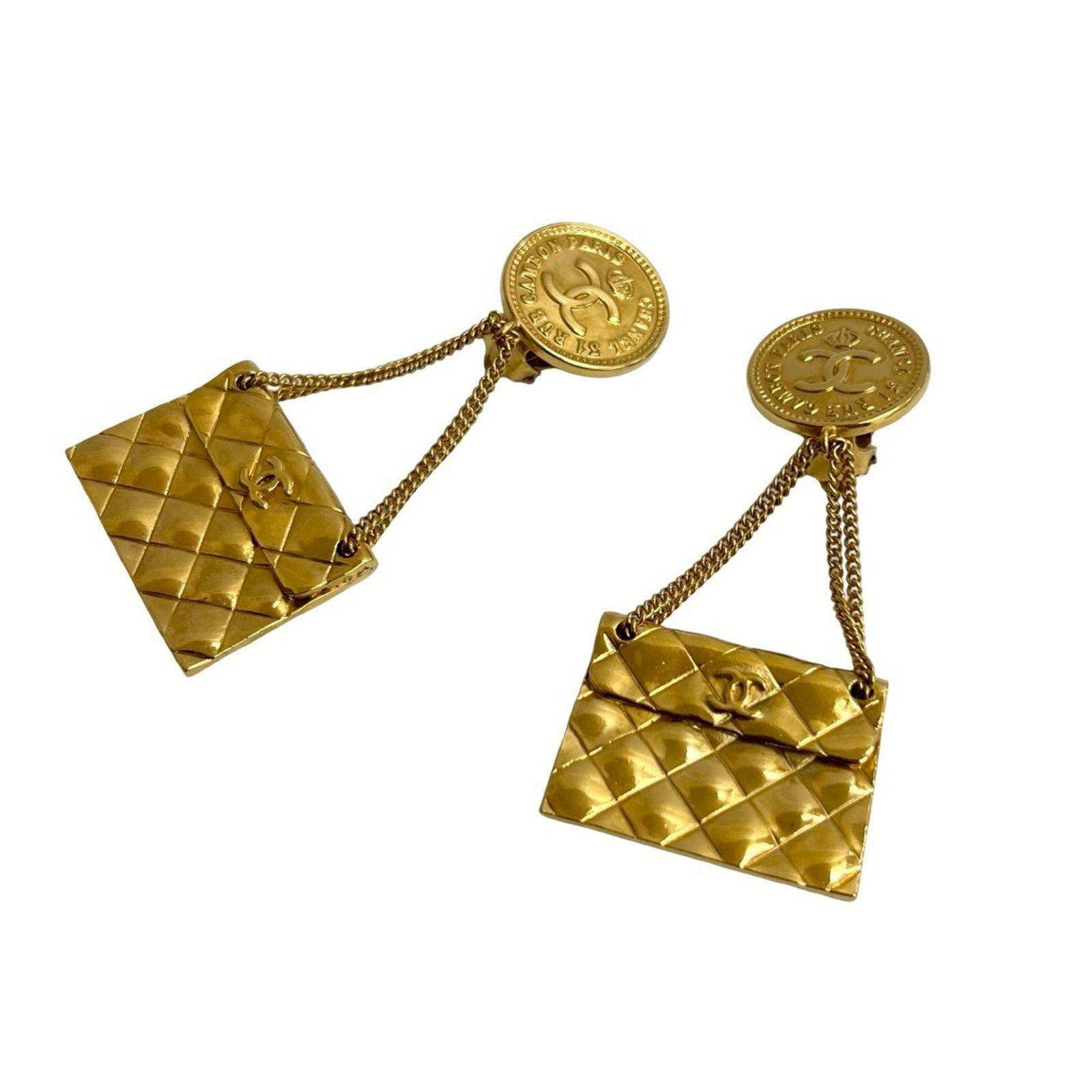 Plating Chanel Stud Earrings Gold - 2