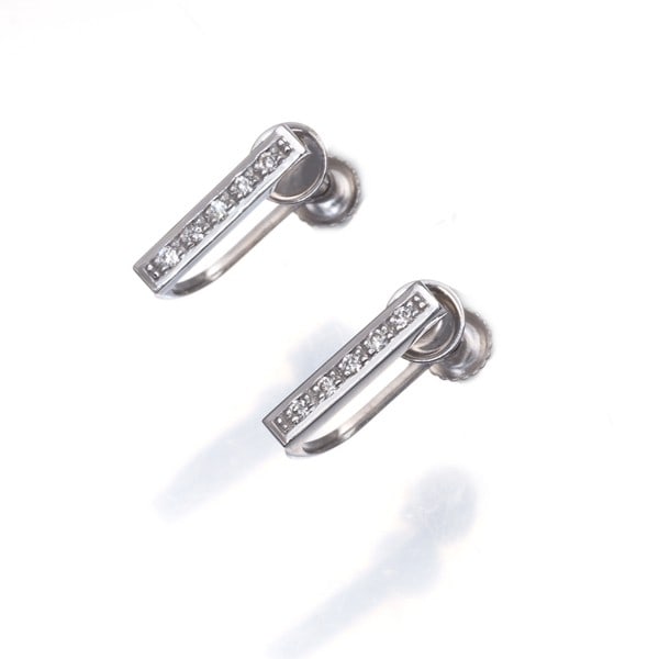 Gold Earrings Diamond 18K 750 White (1 of 5)