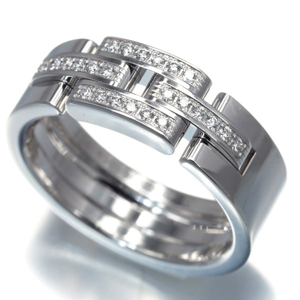 Gold Cartier Ring Diamond Maillon Panthere Sm 3-Row Eu49 18K 750 White: Gold Cartier Ring Diamond Maillon Panthere Sm 3-Row Eu49 18K 750 White This listing features Gold Cartier Ring Diamond Maillon Panthere Sm 3-Row Eu49 18K 750 White. Item specifics are provided below.