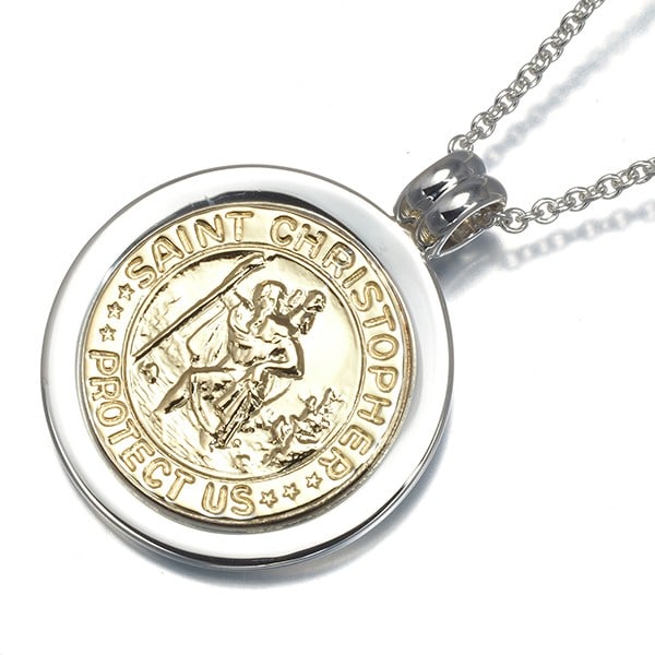 Silver Tiffany&Co. Necklace St. Christopher Coin 925 Sterling (1 of 4)