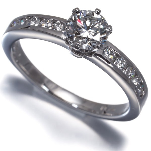 950 Tiffany&Co. Ring Diamond 0.58Ct H Vvs2 Solitaire Channel Set Pt (1 of 6)