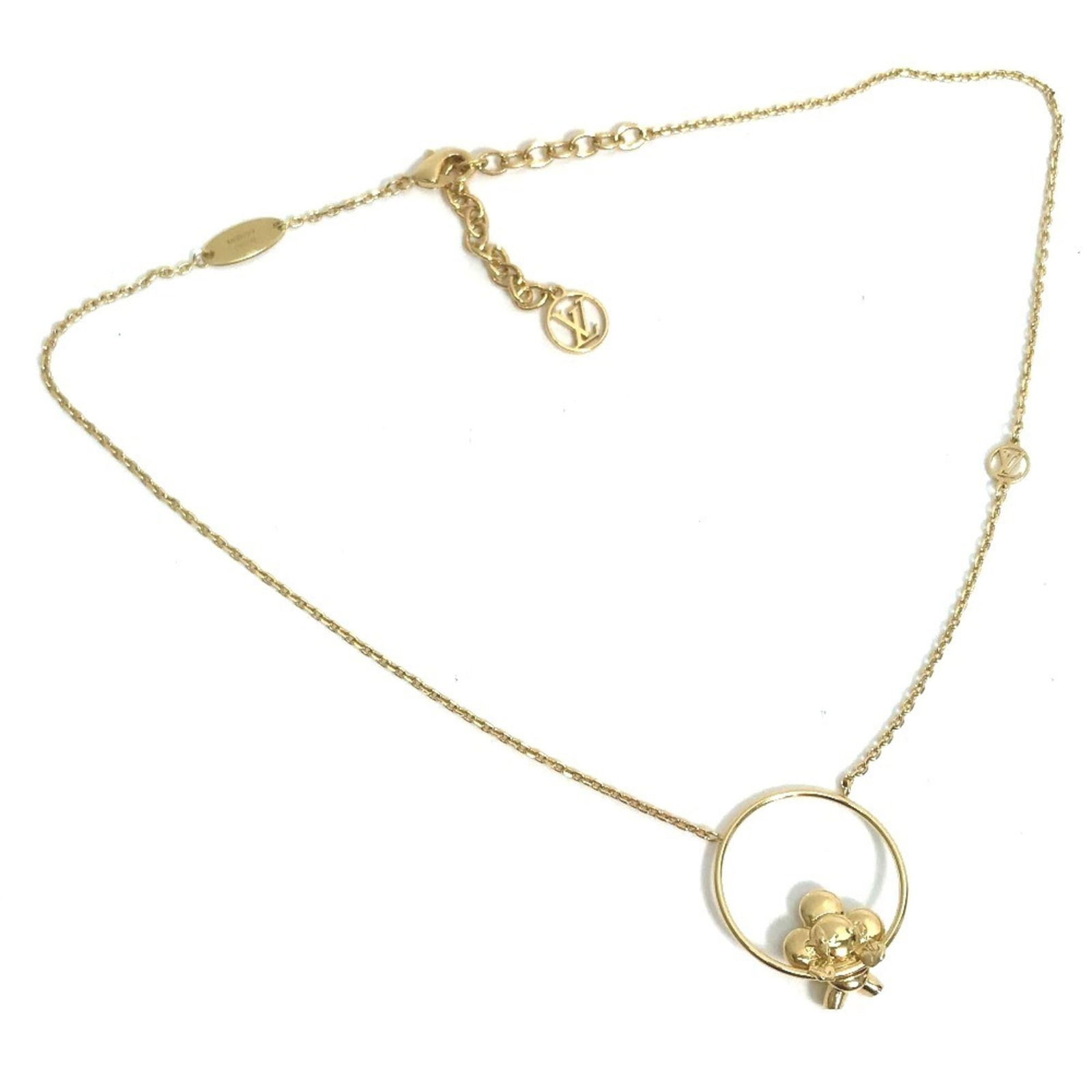 Gold - LOUIS VUITTON M00799 Vivienne Swinging Chain Necklace - Women's (1 of 6)