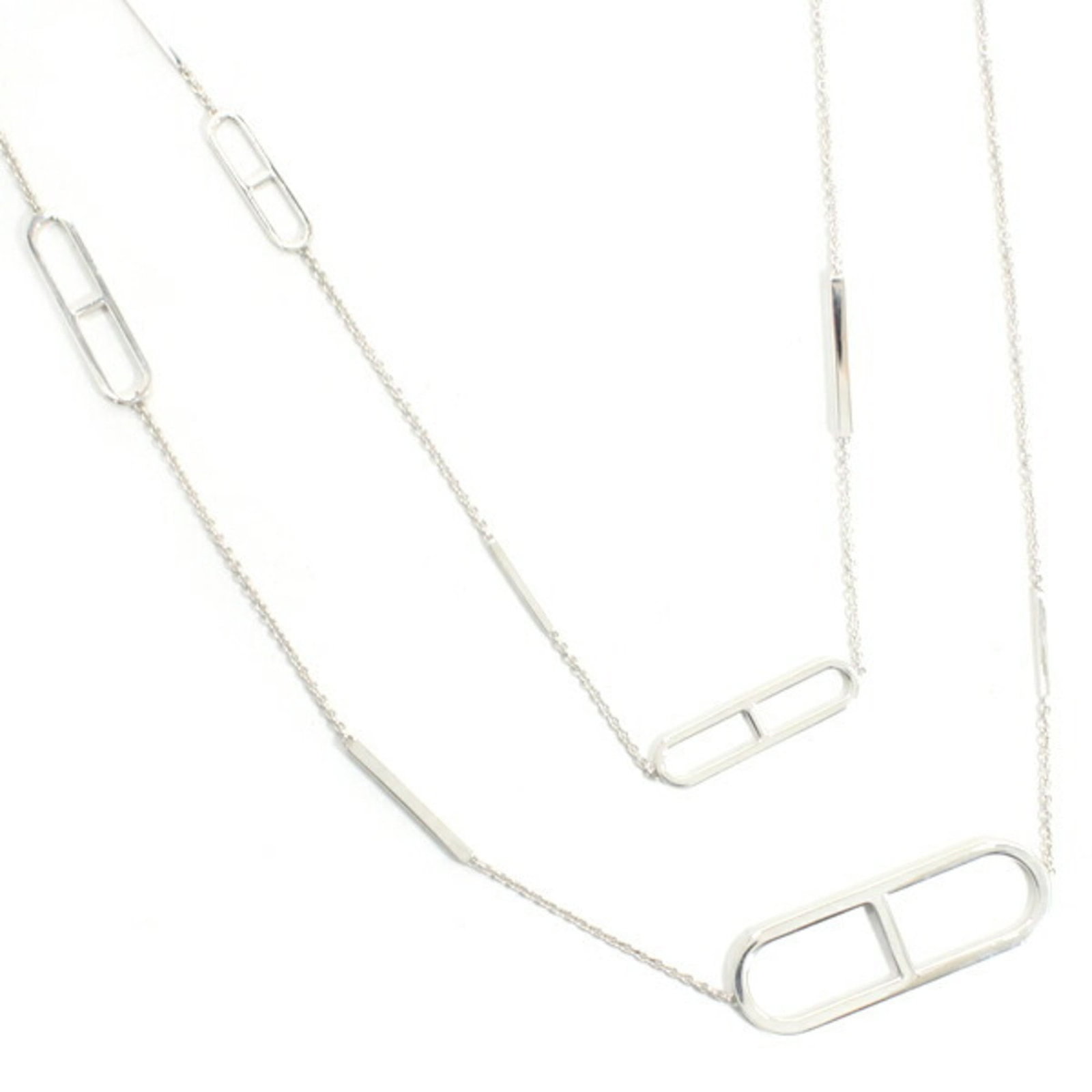 T5919 - Hermes Herms Ever Chaine d'Ancre Necklace - 116cm - Silver 925 (Ag925) - for Men and Women (1 of 10)