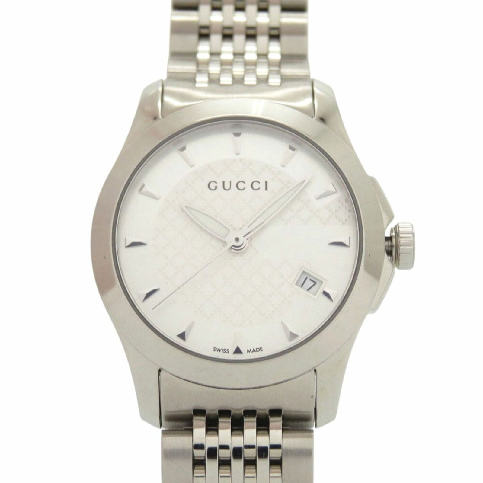 Wristwatch Gucci: Wristwatch Gucci This listing features Wristwatch Gucci. Item specifics are provided below. Item Specifics: Brand: Gucci Type: Wristwatch Gender: Women Display: Analog Material (Case): Stainless Steel