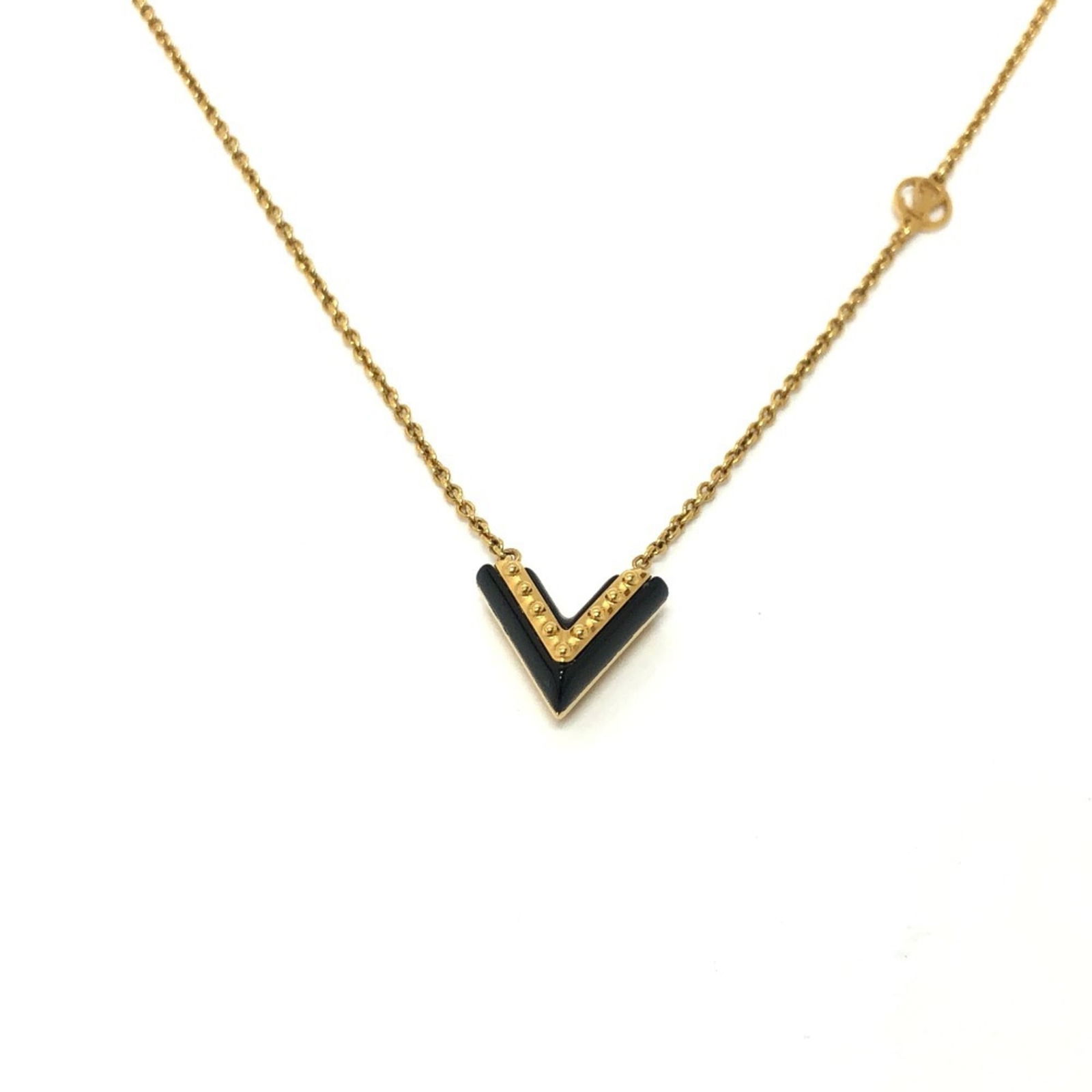 Women LOUIS VUITTON M63181 LV Circle Essential V Pendant Necklace in Gold and Black Metal for: Women LOUIS VUITTON M63181 LV Circle Essential V Pendant Necklace in Gold and Black Metal for This listing features Women LOUIS VUITTON M63181 LV Circle Essential V Pendant Necklace in Gold and Black