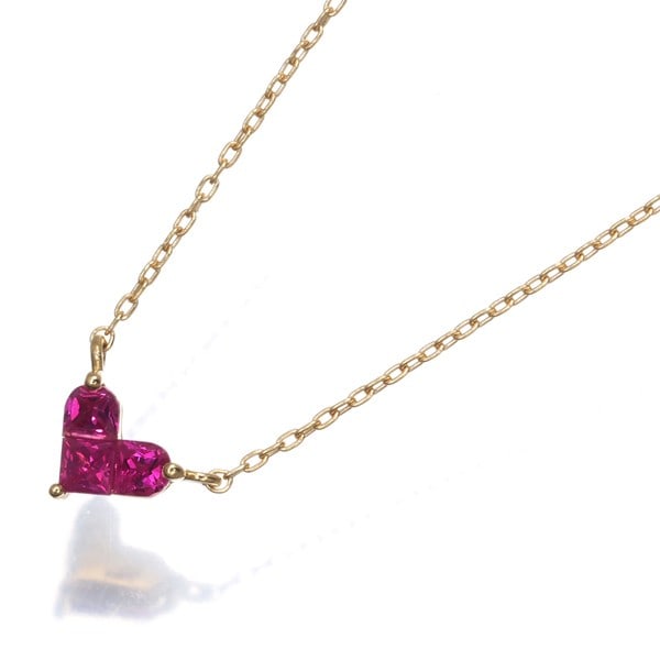 Yg Star Jewelry Necklace Ruby 0.15Ct Mysterious Heart S Size 18K (1 of 4)