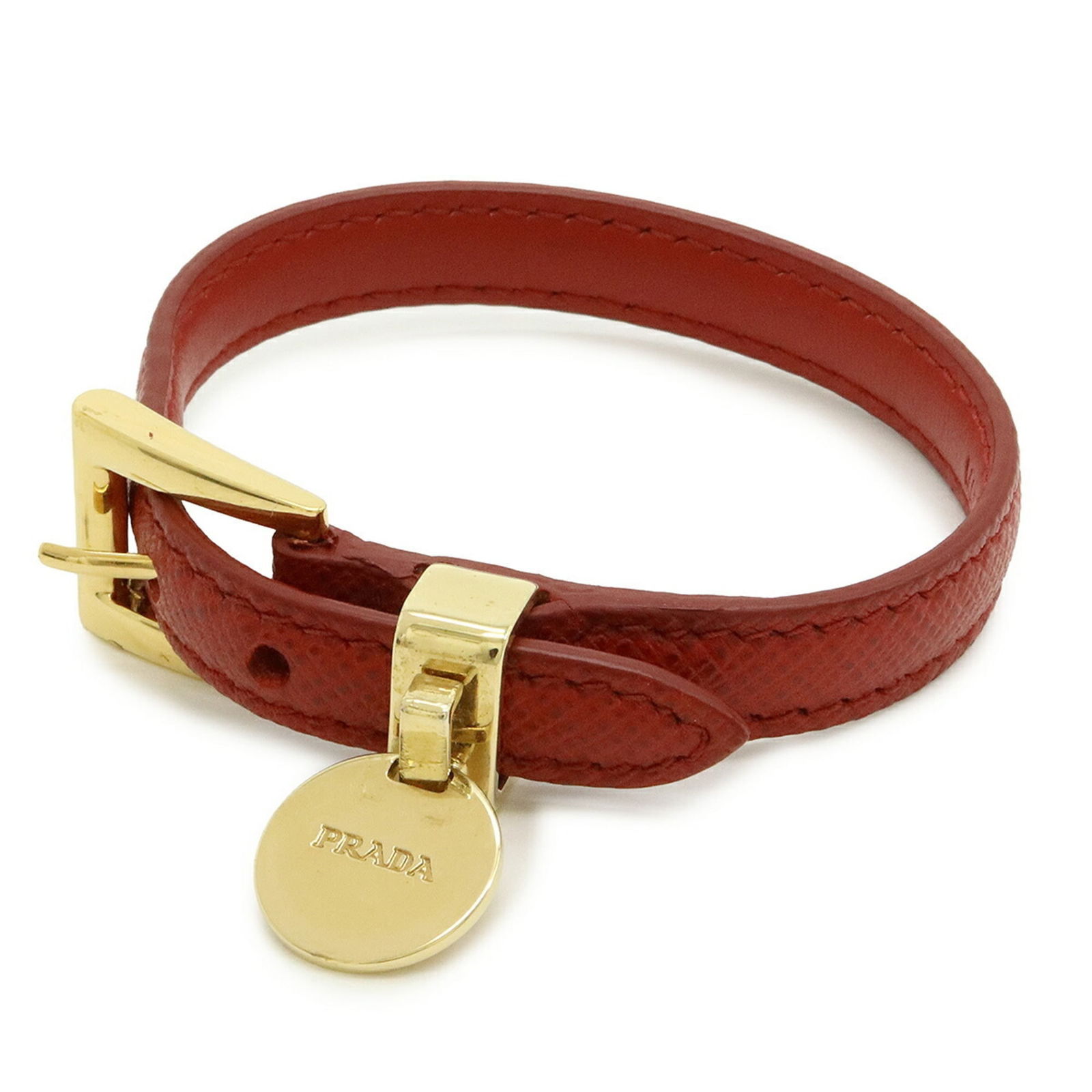 Leather Prada Charm Bracelet: Leather Prada Charm Bracelet This listing features Leather Prada Charm Bracelet. Item specifics are provided below. Item Specifics: Brand: Prada Type: Charm Bracelet Gender: Women Material: Leather Co