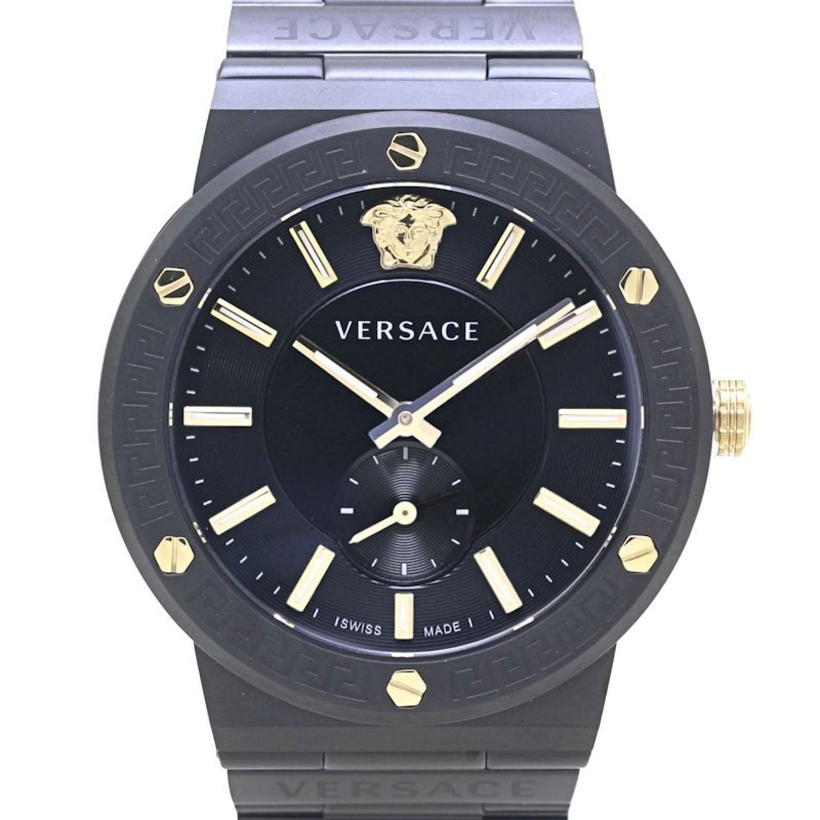 Wristwatch Versace: Wristwatch Versace This listing features Wristwatch Versace. Item specifics are provided below. Item Specifics: Brand: Versace Type: Wristwatch Gender: Men Material (Case): Pvd, Stainless Steel Materi