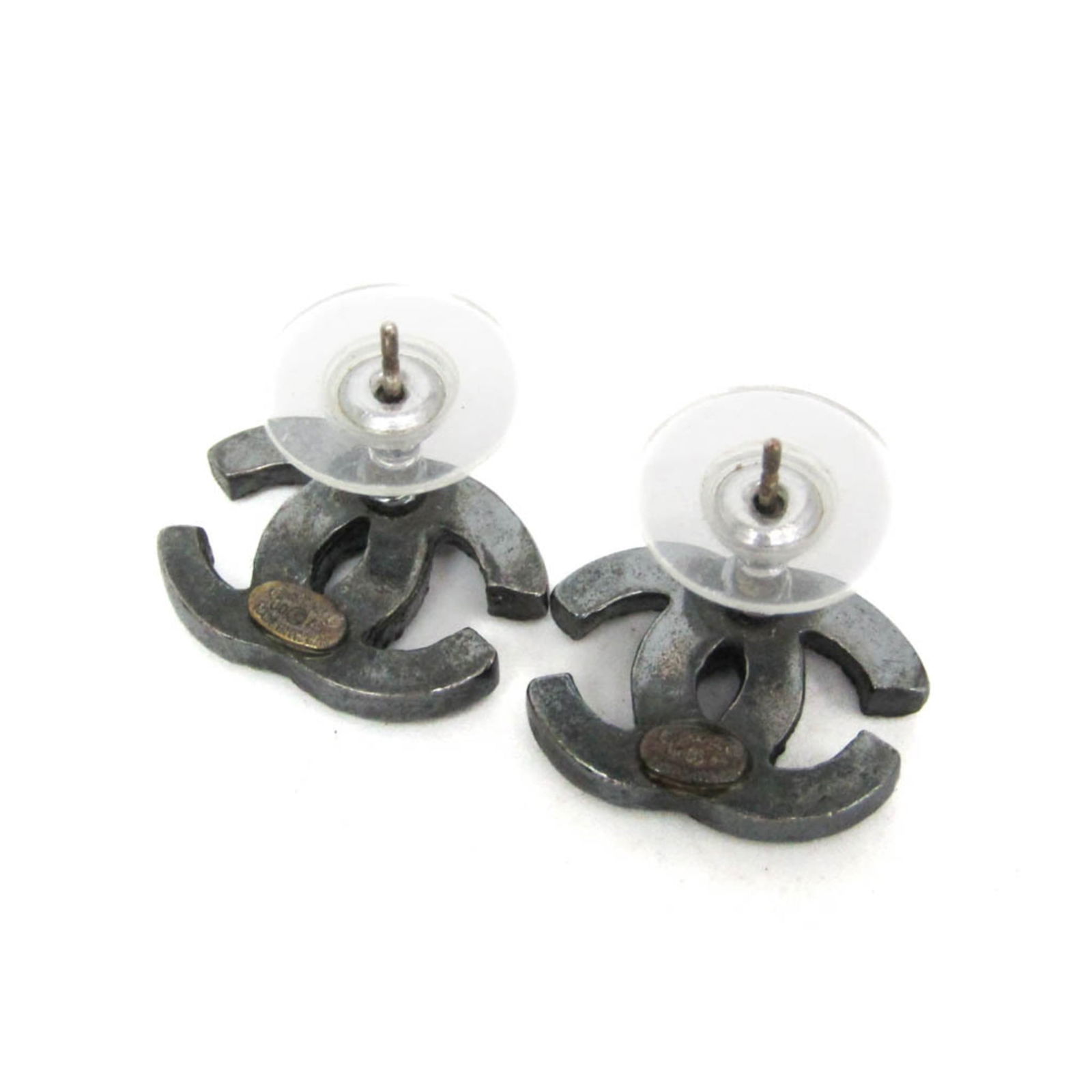 Metal Chanel Stud Earrings - 3