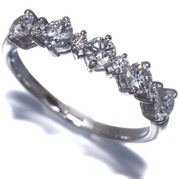 Platinum Diamond 0.67Ct 9P Ring 900 (1 of 5)