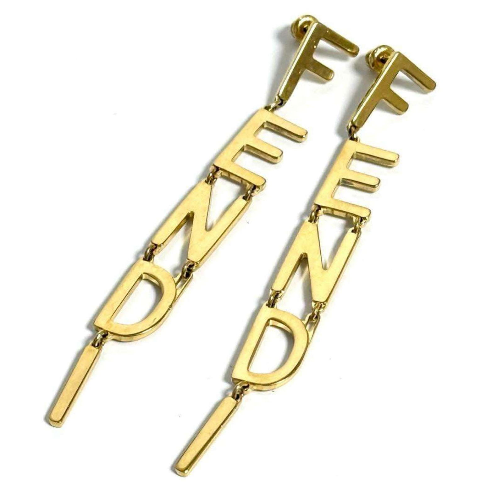 Metal Fendi Drop Earrings (1 of 10)