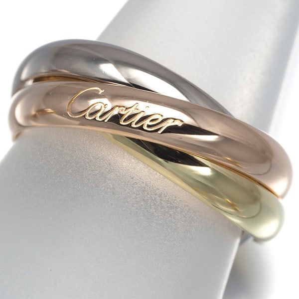 Gold Cartier Ring Trinity 3Color Classic Eu55 18K 750 Yellow White Rose: Gold Cartier Ring Trinity 3Color Classic Eu55 18K 750 Yellow White Rose This listing features Gold Cartier Ring Trinity 3Color Classic Eu55 18K 750 Yellow White Rose. Item specifics are provided
