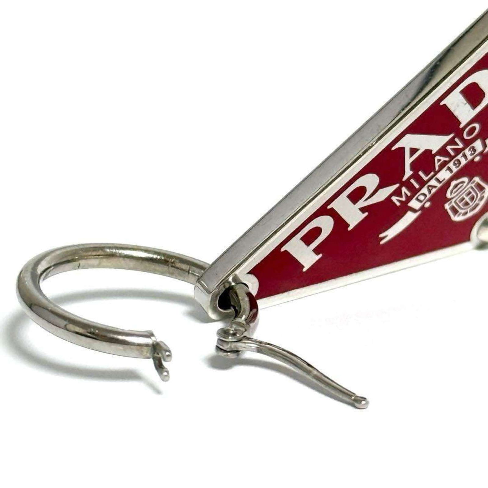 925 Prada Drop Earrings Silver - 3