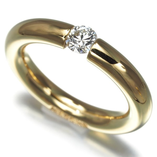 Gold Niessing Ring Diamond 0.209Ct Spannring Round Us3.5 18K 750 Yellow (1 of 5)
