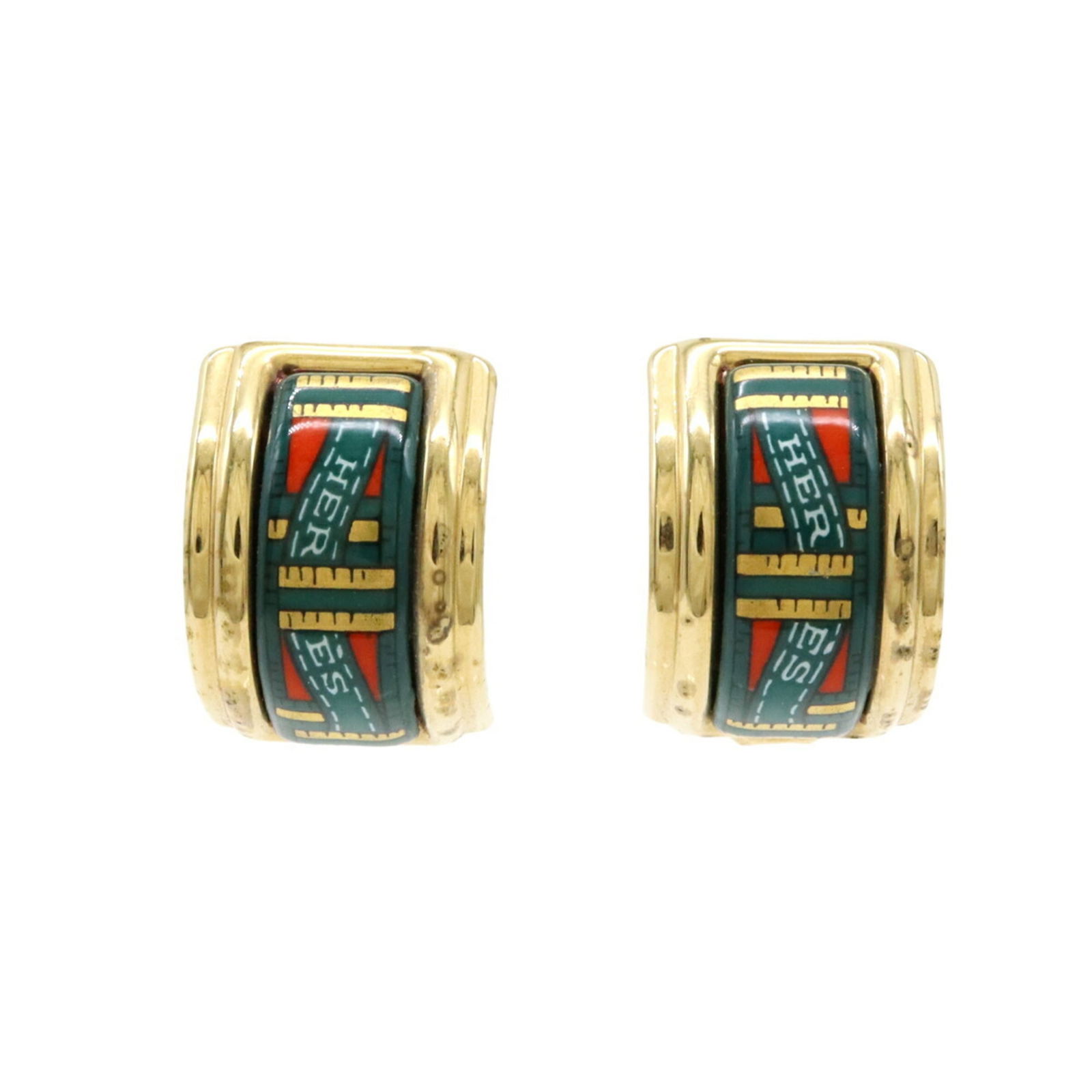 Gold Plating - Hermes Clip Earrings Cloisonn/ Enamel: Gold Plating - Hermes Clip Earrings Cloisonn/ Enamel This listing features Gold Plating - Hermes Clip Earrings Cloisonn/ Enamel. Item specifics are provided below. Item Specifics: Brand: Hermes
