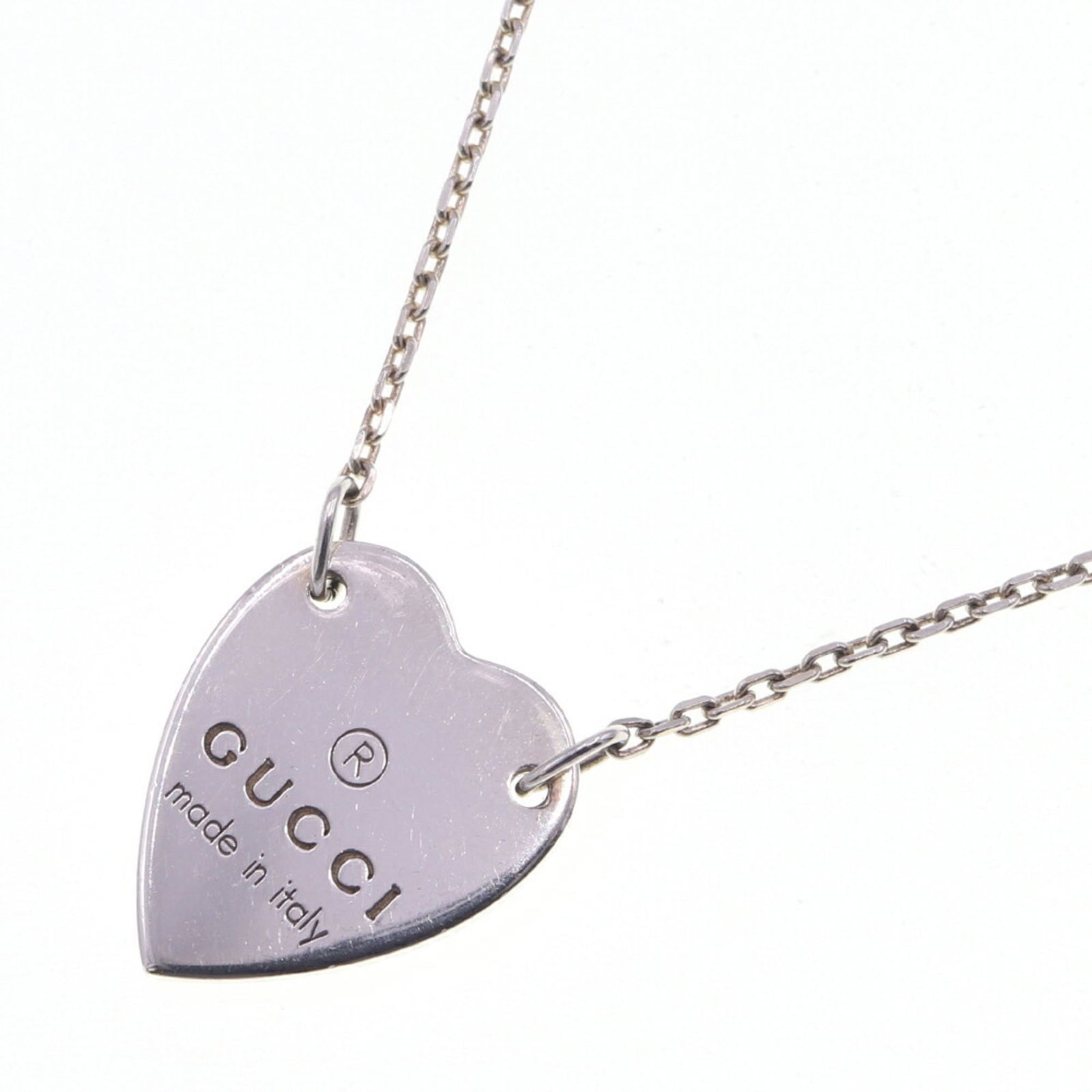 GUCCI Necklace Heart Motif 223512 SV Sterling Silver 925 Pendant Women's (1 of 6)