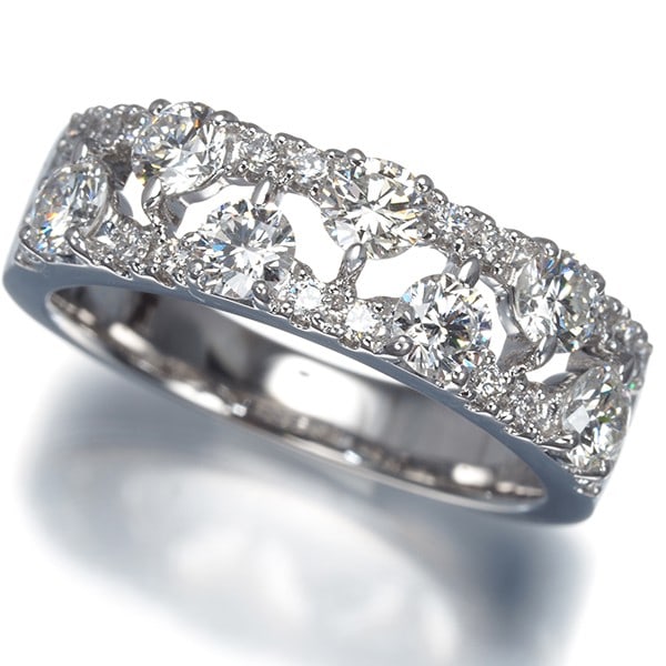 Gold Tasaki Ring Diamond 0.92Ct Us6 18K 750 White (1 of 5)