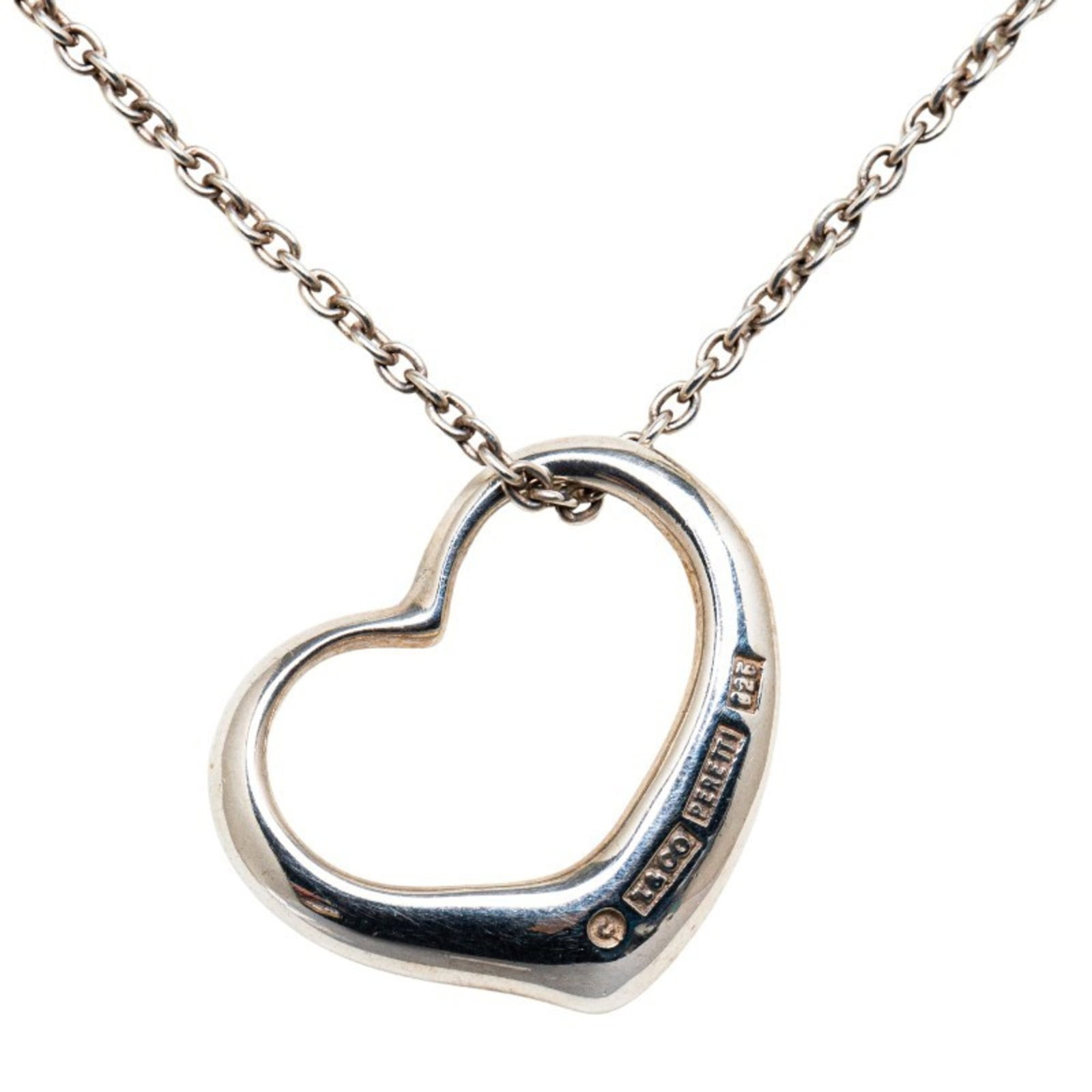 TIFFANY&Co. Tiffany Heart Chain Necklace SV925 Silver Women's (1 of 9)