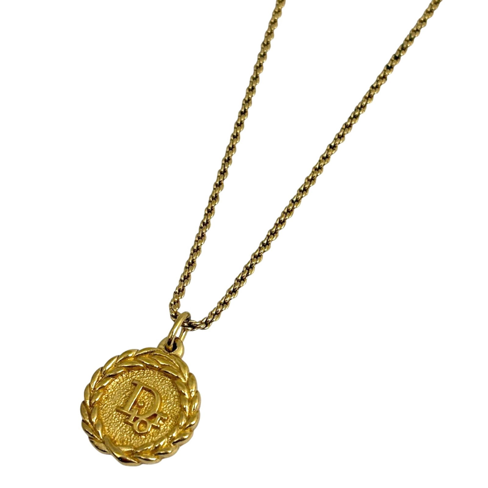 women. Christian Dior logo round necklace in GP gold for: women. Christian Dior logo round necklace in GP gold for This listing features women. Christian Dior logo round necklace in GP gold for. Item specifics are provided below. Item Specifics: Brand: Chris