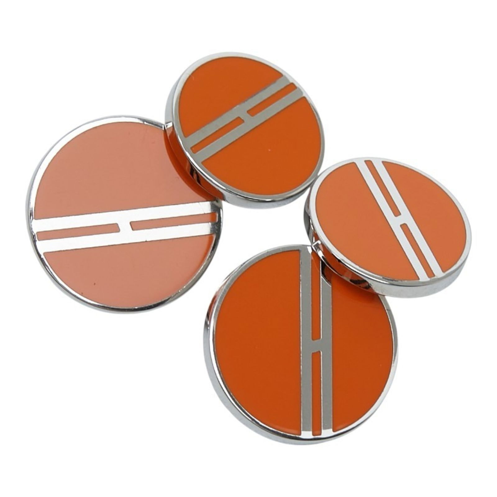 Metal Hermes Cufflinks: Metal Hermes Cufflinks This listing features Metal Hermes Cufflinks. Item specifics are provided below. Item Specifics: Brand: Hermes Type: Cufflinks Gender: Men Material: Metal Color: Orange,
