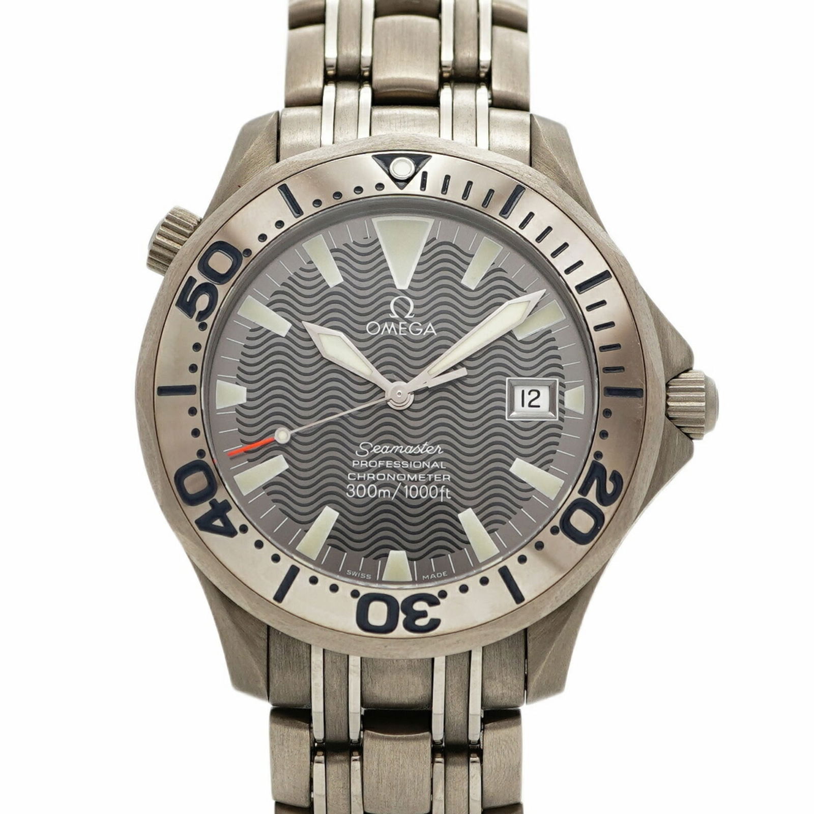 Wristwatch Omega: Wristwatch Omega This listing features Wristwatch Omega. Item specifics are provided below. Item Specifics: Brand: Omega Type: Wristwatch Gender: Men Material (Band): Titanium Color (Dial): Gray