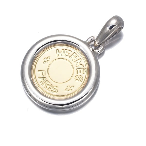 Gold Hermes Pendant Clou De Selle 925 Sterling Silver/ 18K 750 Yellow (1 of 4)