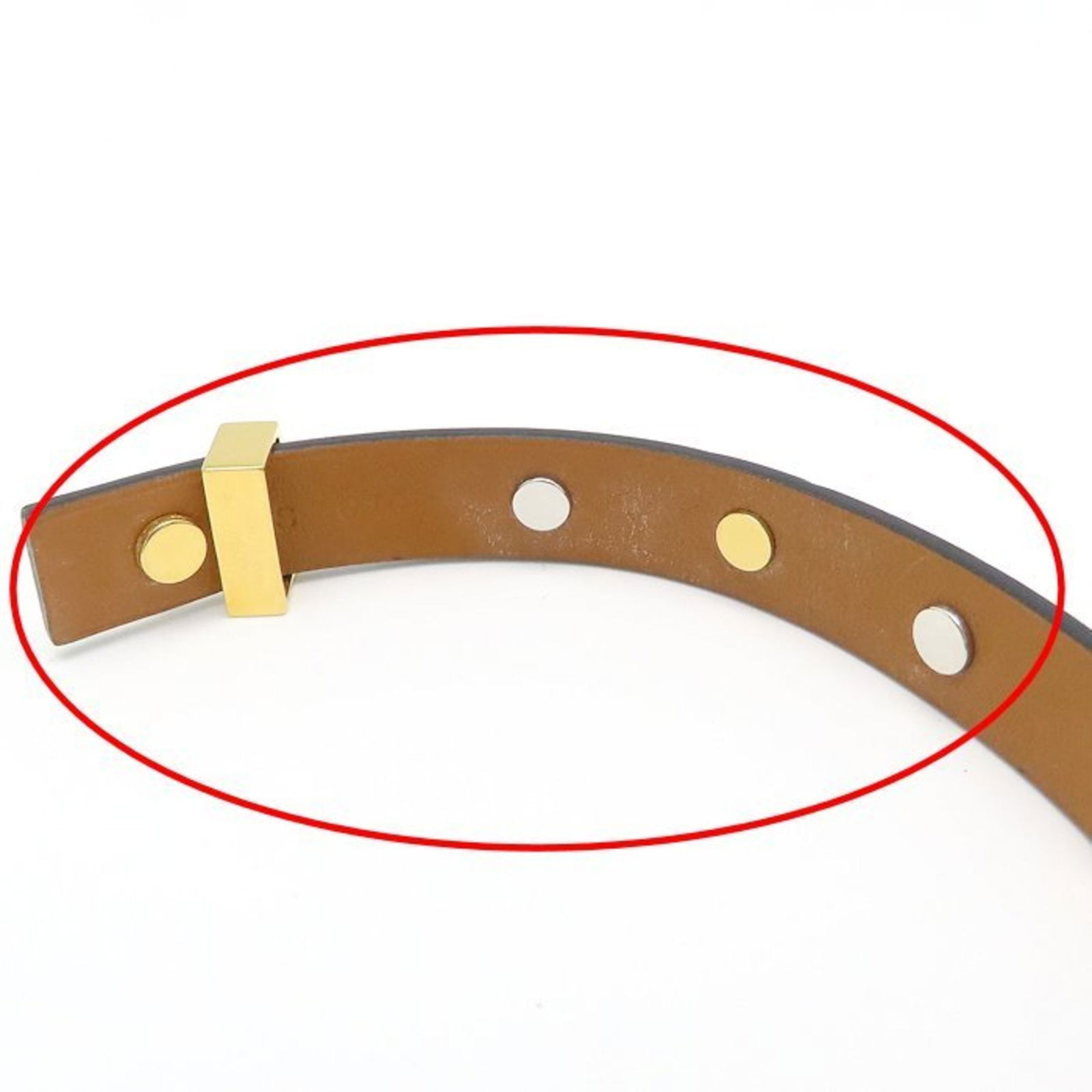 Leather - Hermes Bangle Brass - 9