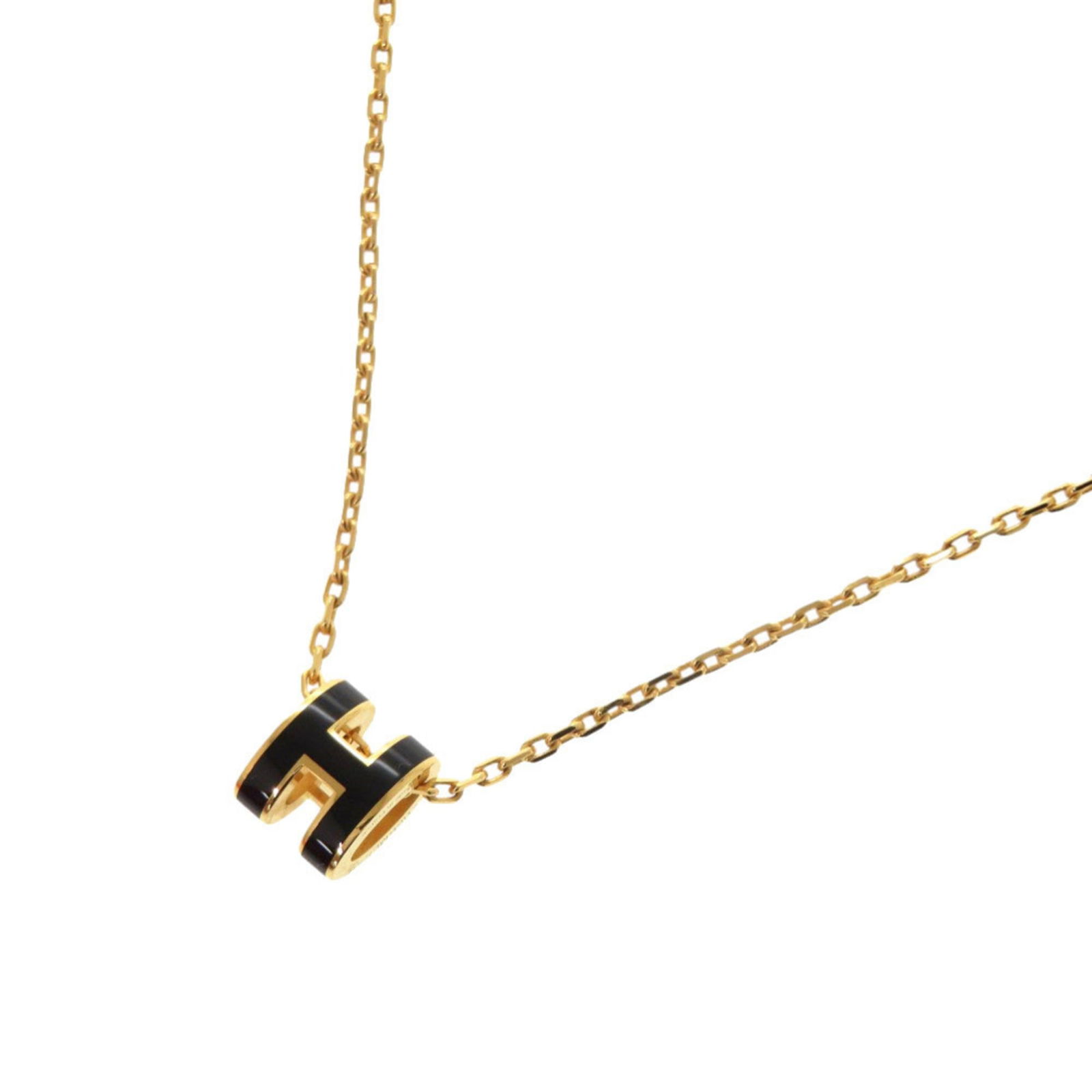item number 0284 - Hermes Like new Herms Mini Pop Ash H black necklace with gold hardware: item number 0284 - Hermes Like new Herms Mini Pop Ash H black necklace with gold hardware This listing features item number 0284 - Hermes Like new Herms Mini Pop Ash H black necklace with gold
