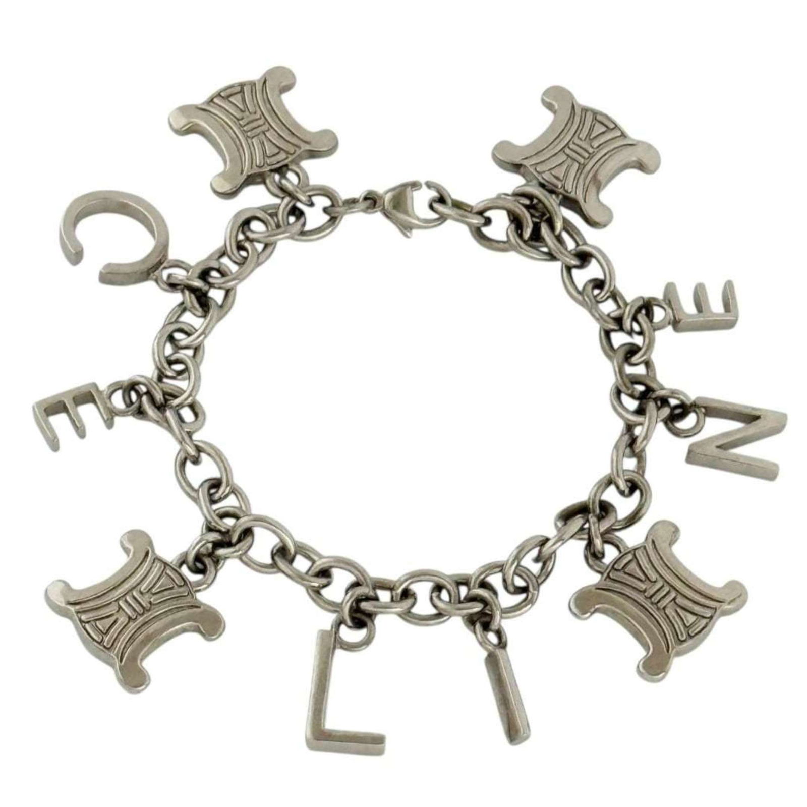 Metal Celine Charm Bracelet: Metal Celine Charm Bracelet This listing features Metal Celine Charm Bracelet. Item specifics are provided below. Item Specifics: Brand: Celine Type: Charm Bracelet Gender: Women Material: Metal