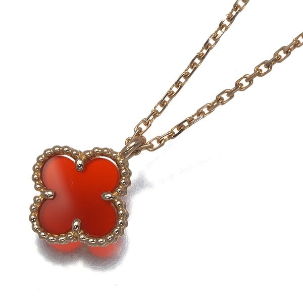 Gold Van Cleef & Arpels Necklace Carnelian Sweet Alhambra 18K 750 Rose (1 of 6)