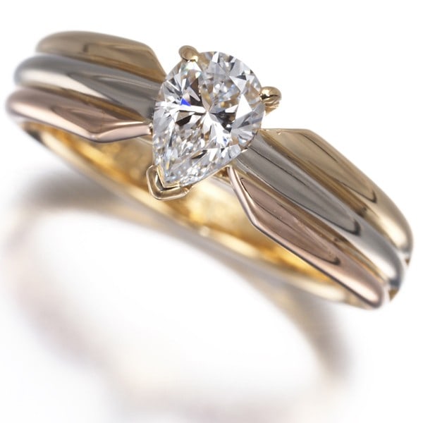 Pg Cartier Ring Diamond 0.45Ct Solitaire 3Color Pear-Shaped Eu50 18K Yg/ Wg/: Pg Cartier Ring Diamond 0.45Ct Solitaire 3Color Pear-Shaped Eu50 18K Yg/ Wg/ This listing features Pg Cartier Ring Diamond 0.45Ct Solitaire 3Color Pear-Shaped Eu50 18K Yg/ Wg/. Item specifics are