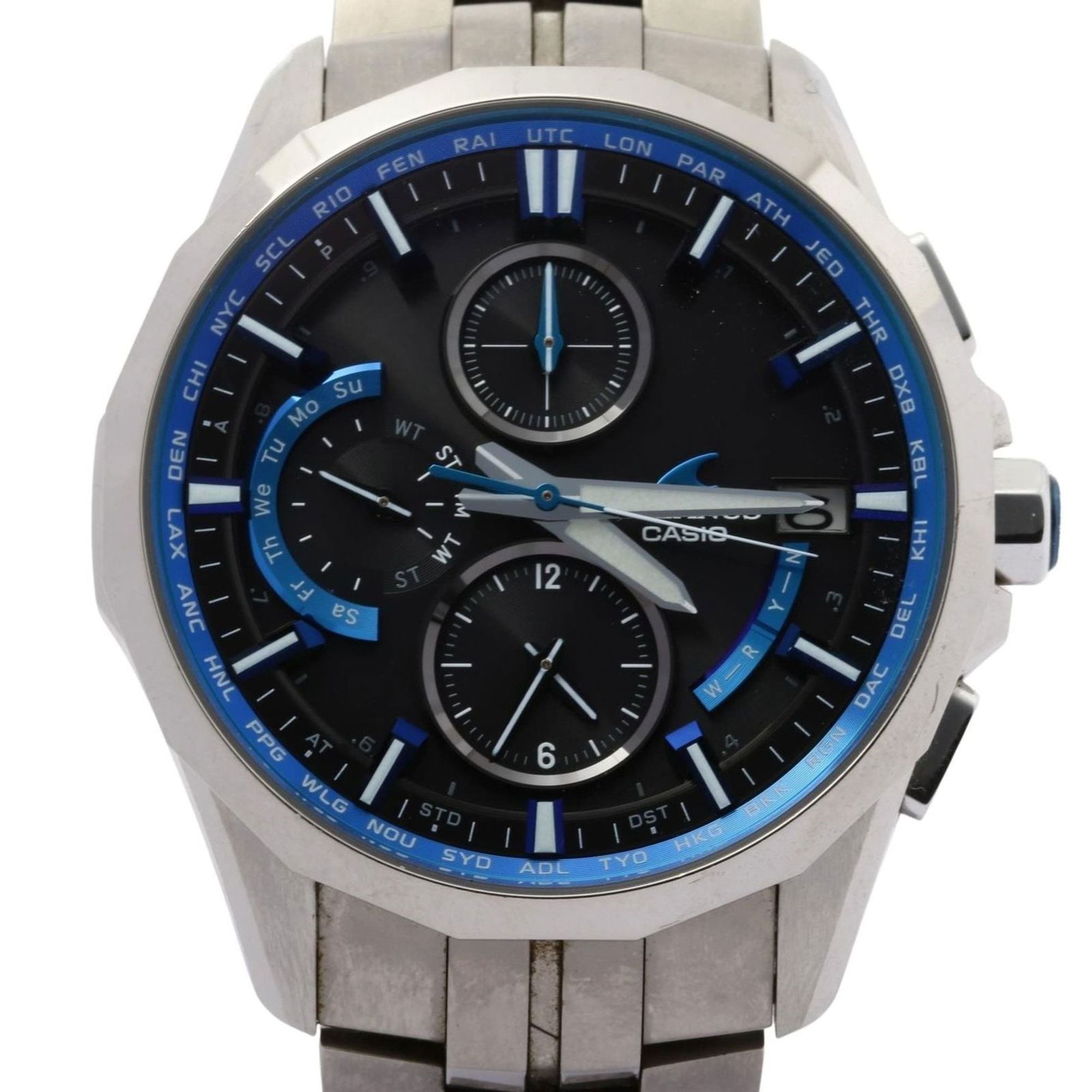 Wristwatch Casio: Wristwatch Casio This listing features Wristwatch Casio. Item specifics are provided below. Item Specifics: Brand: Casio Type: Wristwatch Gender: Men,Women Material (Case): Titanium Material (Band): T