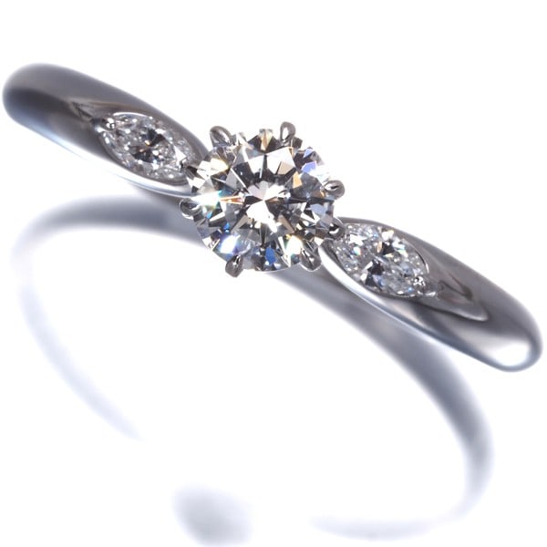 Platinum Royal Asscer Ring Diamond 0.32Ct/ 0.10Ct Solitaire Us6-6.25 900 (1 of 5)