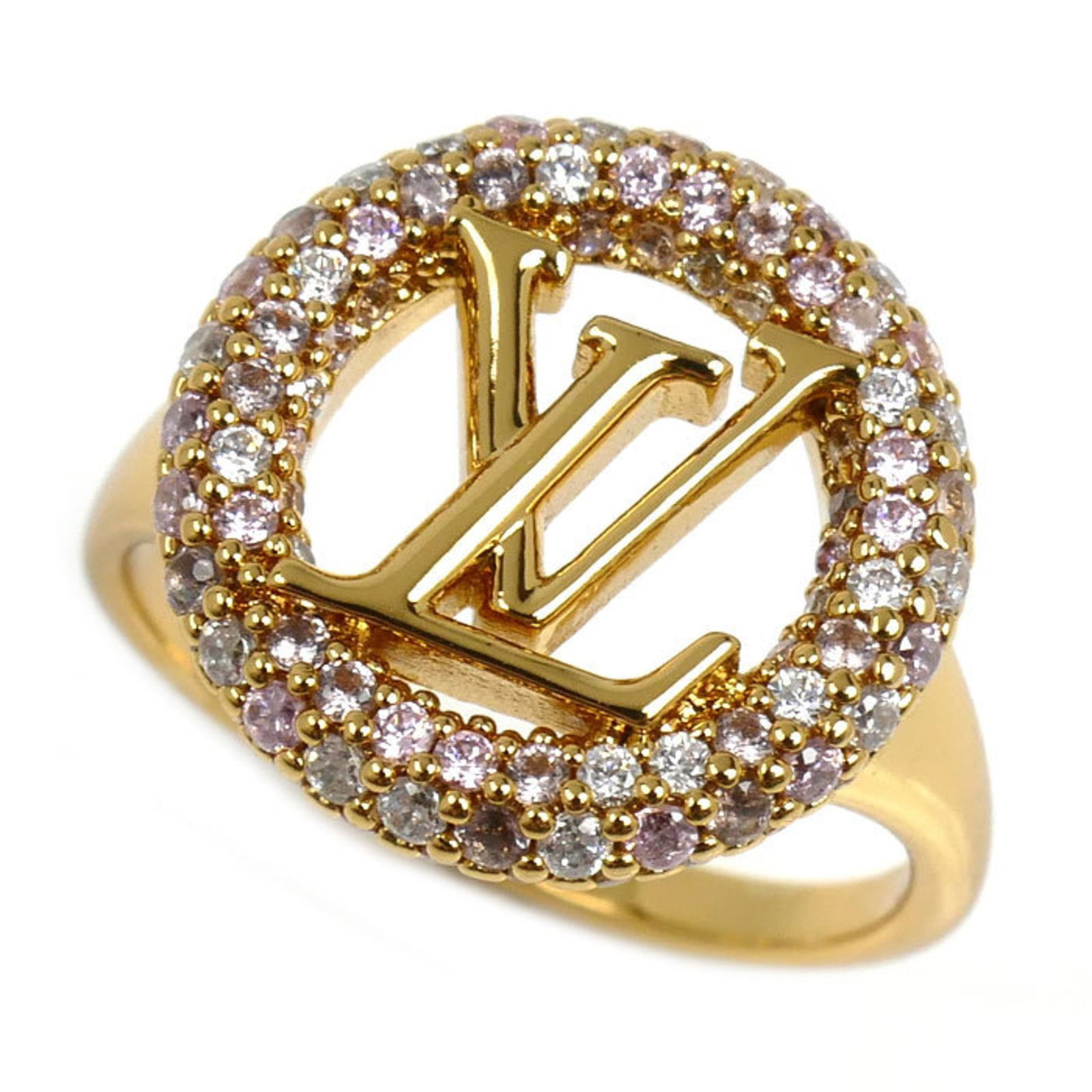 Rhinestone - Louis Vuitton Band Ring Metal (1 of 7)