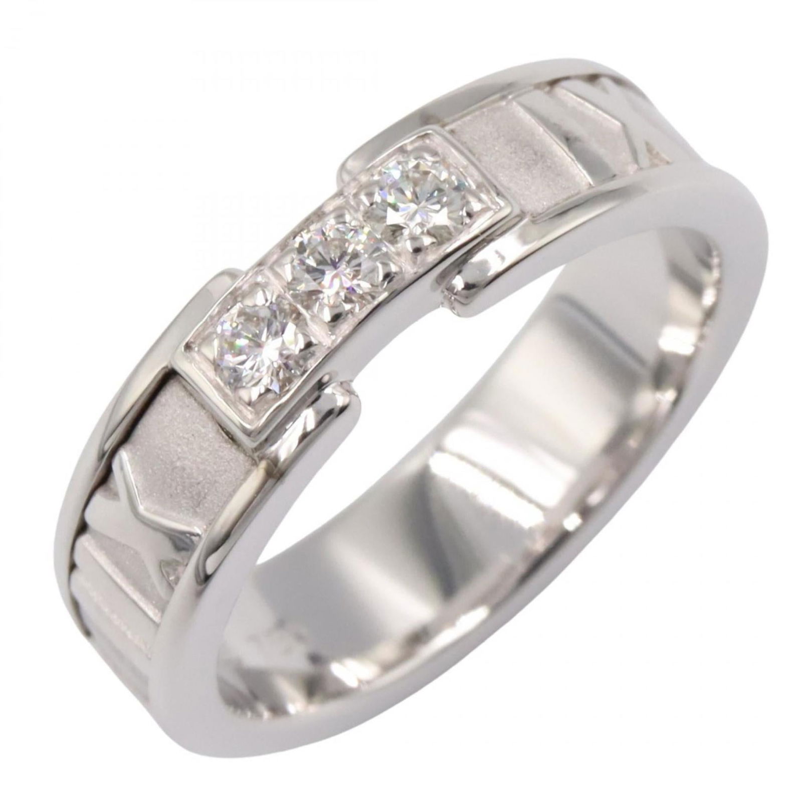 (18K) Tiffany Band Ring White Gold (1 of 7)