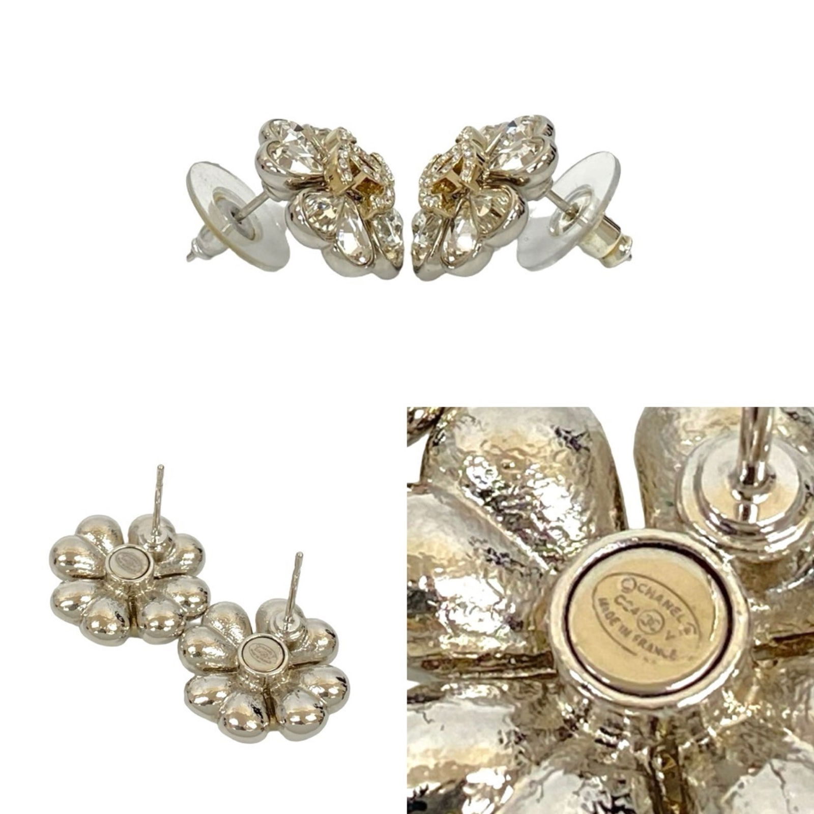 Alloy Chanel Stud Earrings - 2