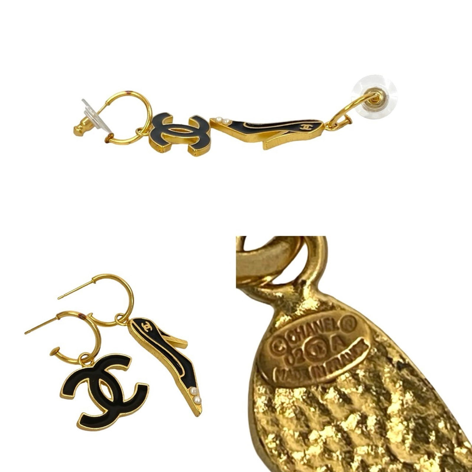 Plating Chanel Stud Earrings Gold - 2