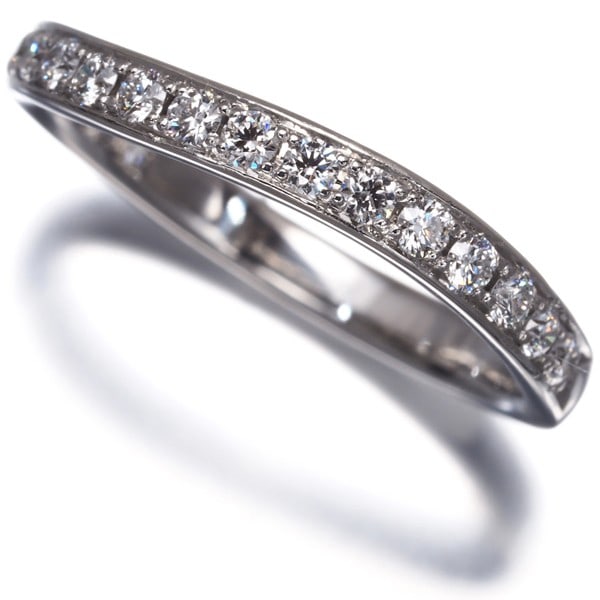 Platinum Ring Diamond Half Eternity Wave Us6-6.25 995 (1 of 5)