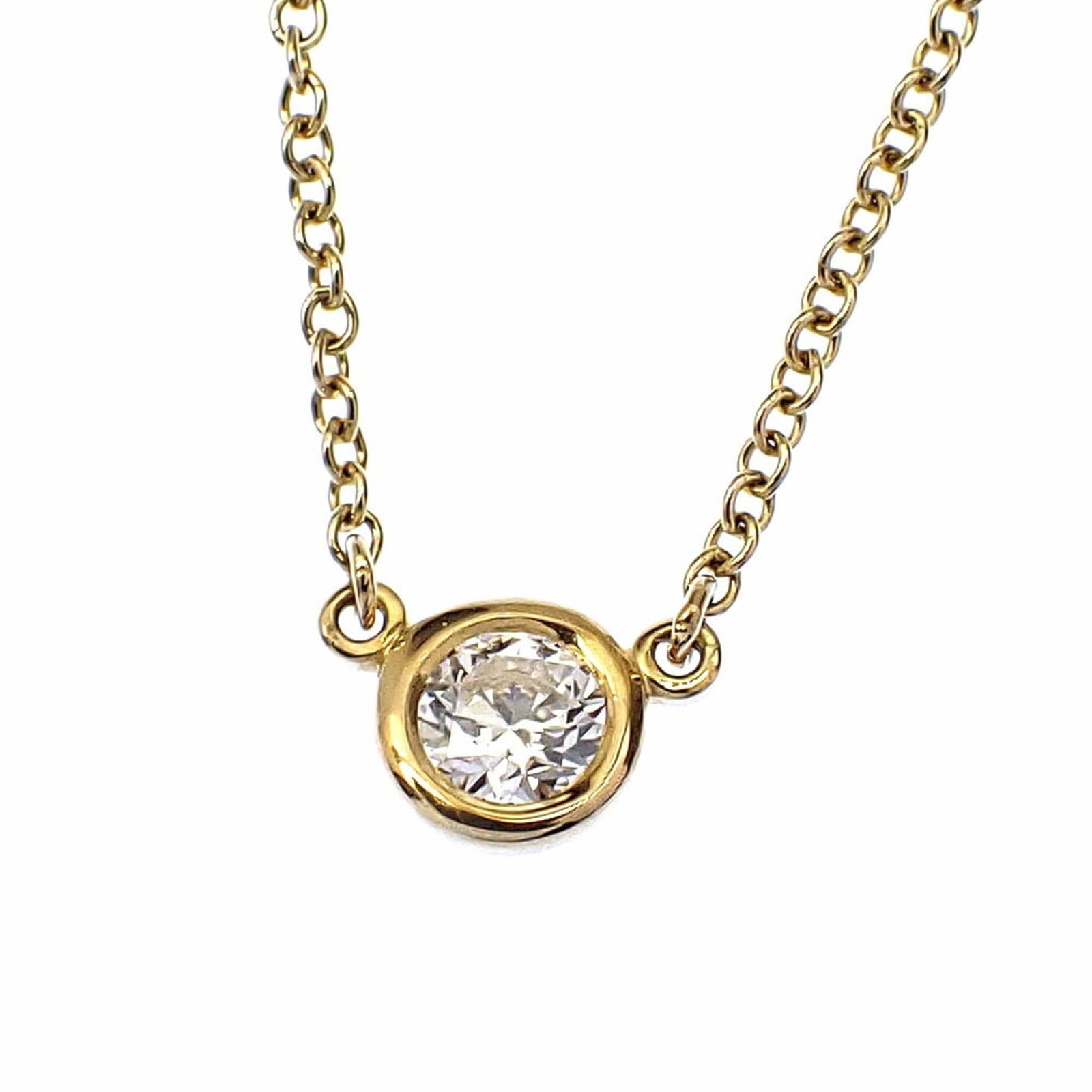 18k Yellow Gold - Tiffany By the Yard Necklace for Women - Diamond - 18KYG - 0.19ct - 1.9g - 750: 18k Yellow Gold - Tiffany By the Yard Necklace for Women - Diamond - 18KYG - 0.19ct - 1.9g - 750 This listing features 18k Yellow Gold - Tiffany By the Yard Necklace for Women - Diamond - 18KYG -