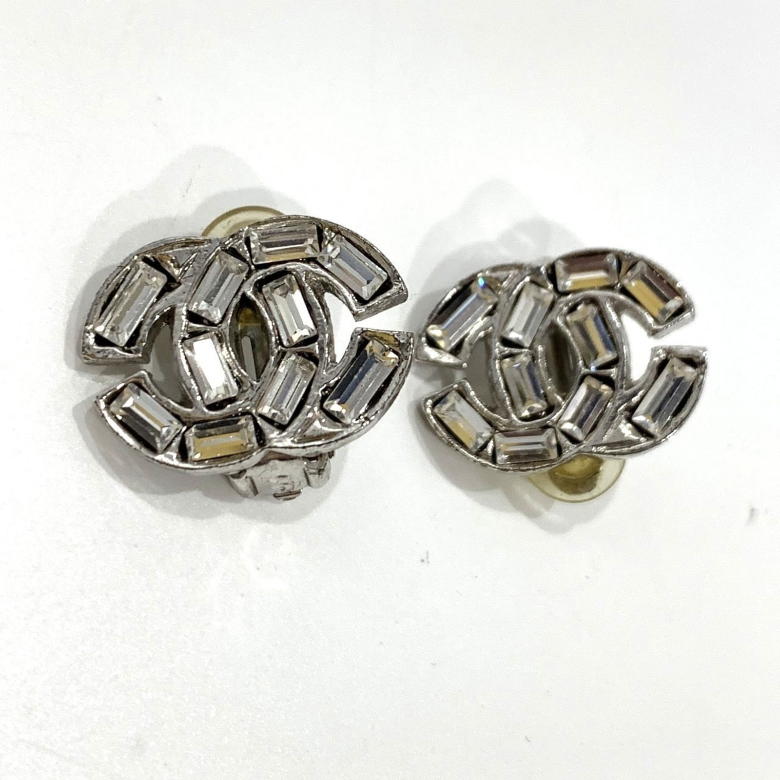 Rhinestone - Chanel Clip Earrings Gold Plating (1 of 4)