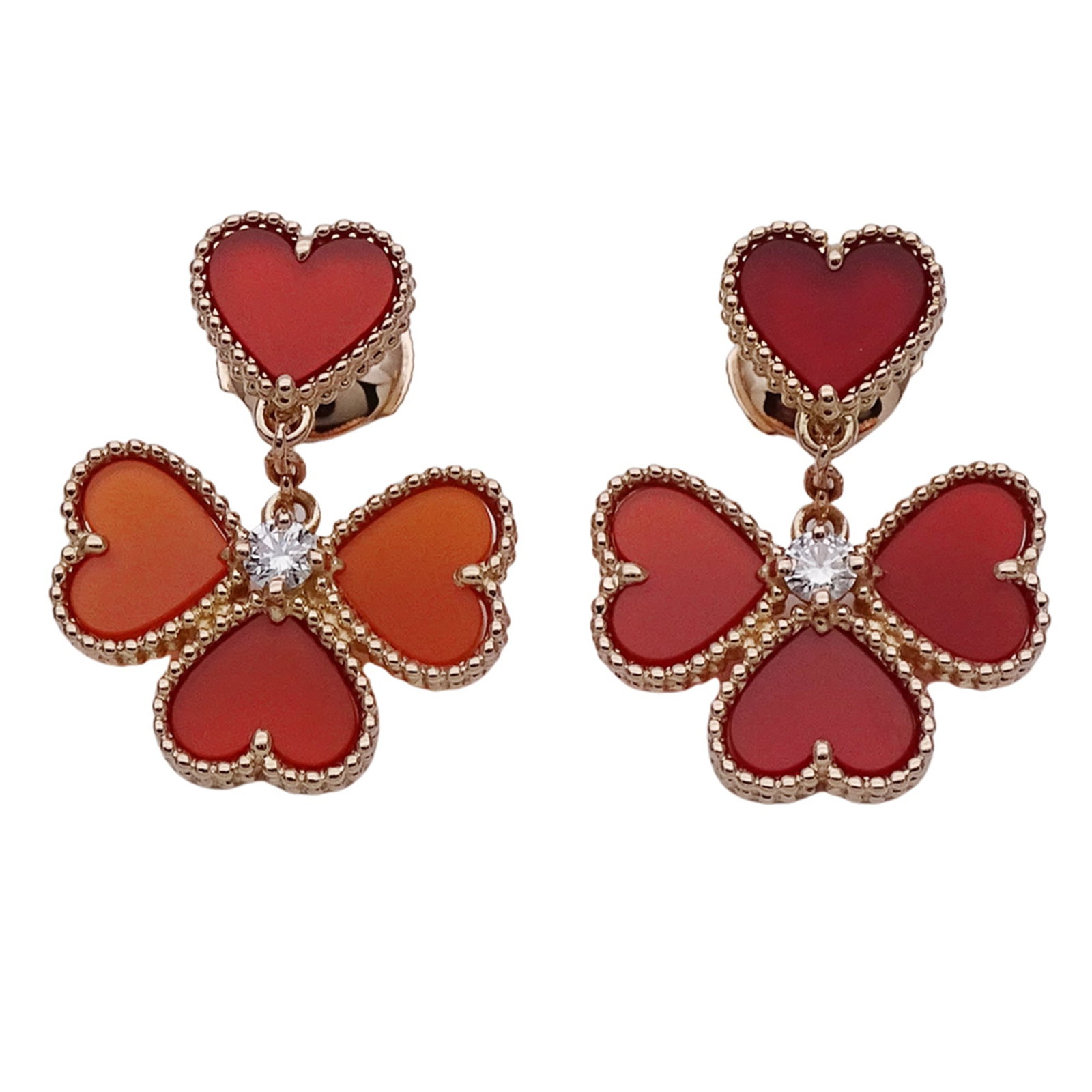 (18K) Van Cleef & Arpels Drop Earrings Pink Gold (1 of 15)