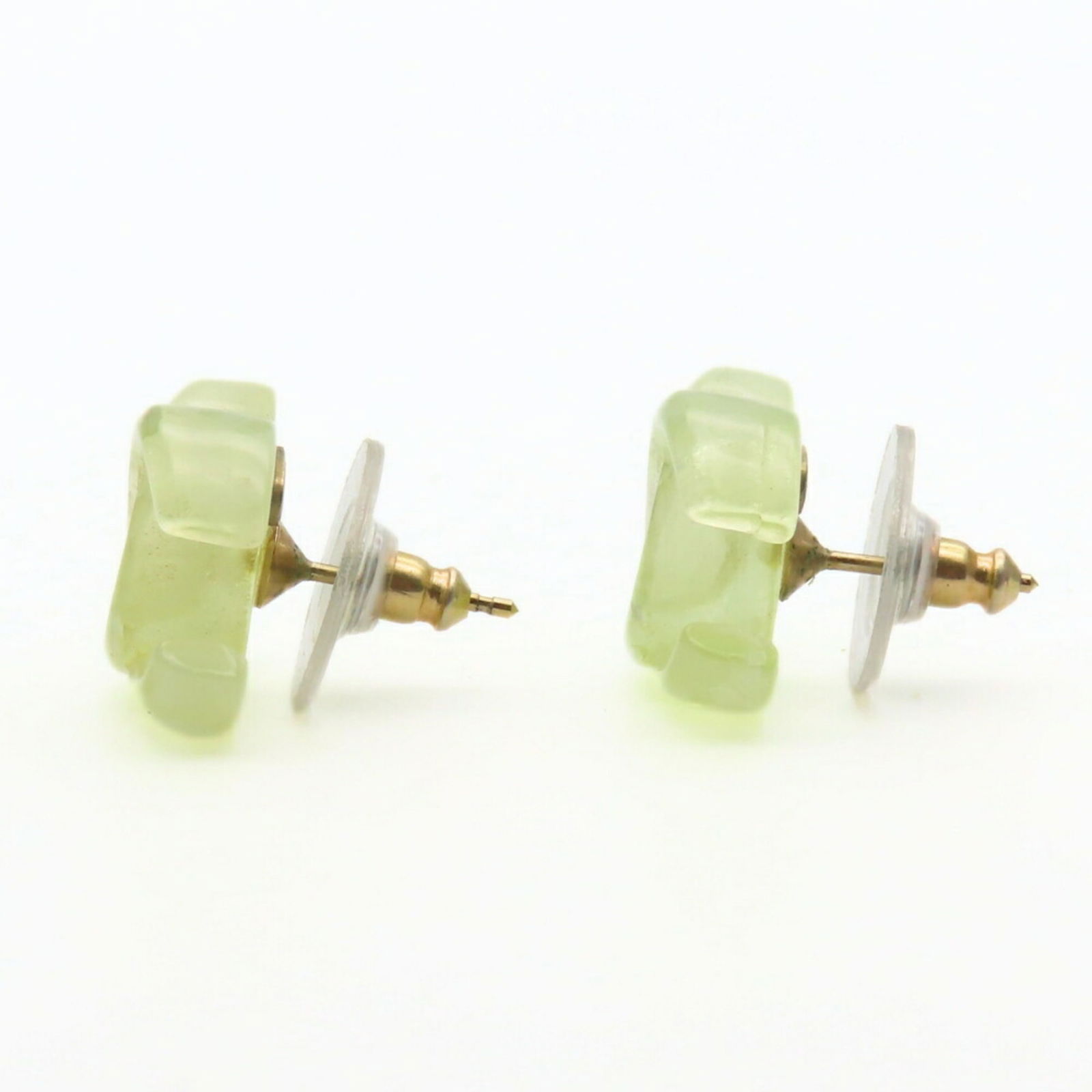 Plastic Chanel Stud Earrings - 2