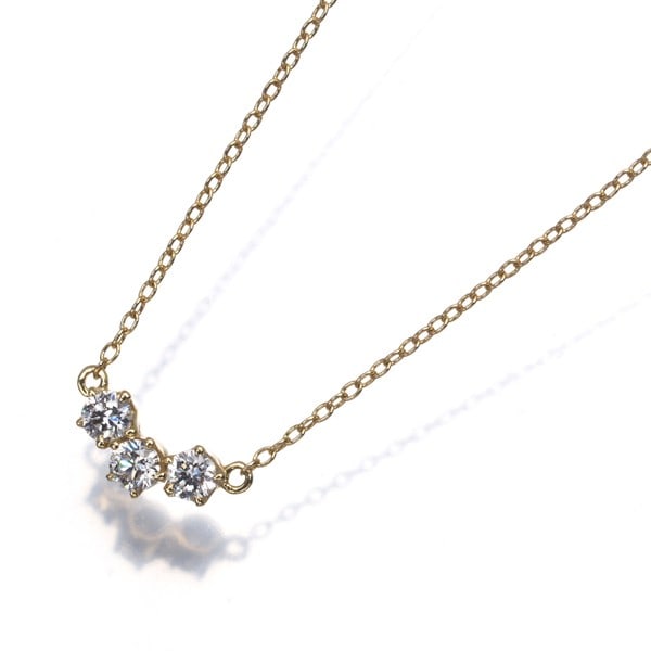 Gold Ahkah Necklace Diamond Trois 3P 18K 750 Yellow (1 of 4)