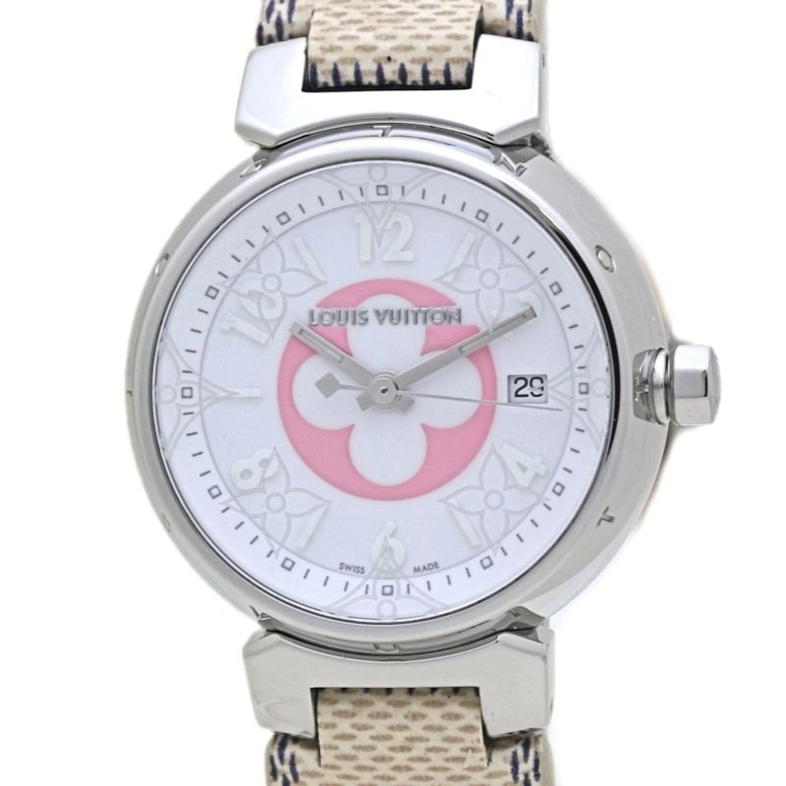 Wristwatch Louis Vuitton: Wristwatch Louis Vuitton This listing features Wristwatch Louis Vuitton. Item specifics are provided below. Item Specifics: Brand: Louis Vuitton Type: Wristwatch Gender: Women Material (Case):