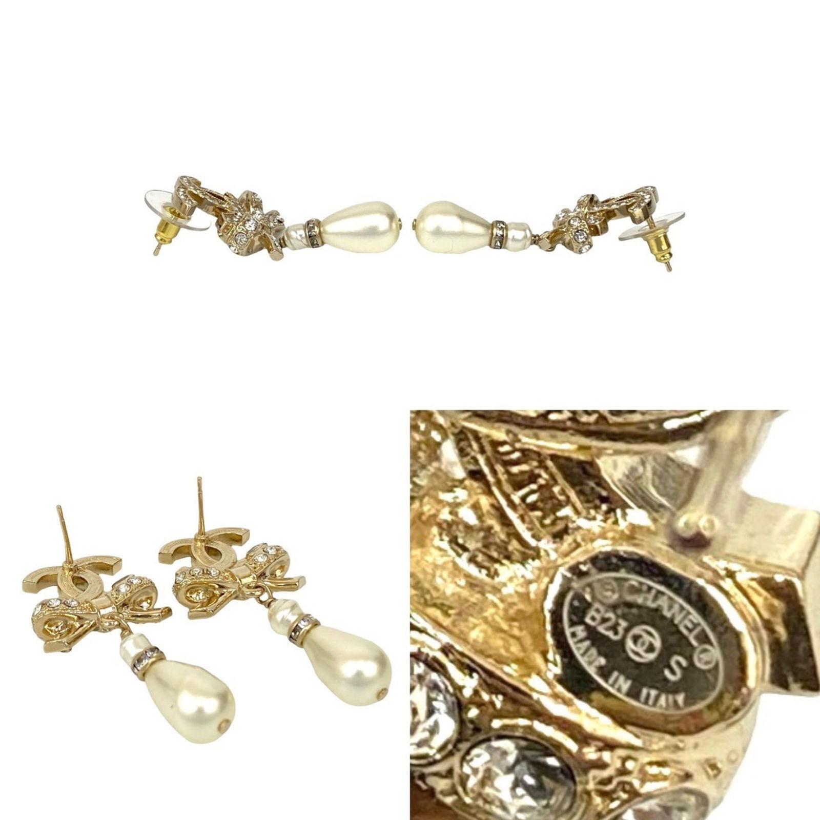 Plating Chanel Stud Earrings Gold - 2