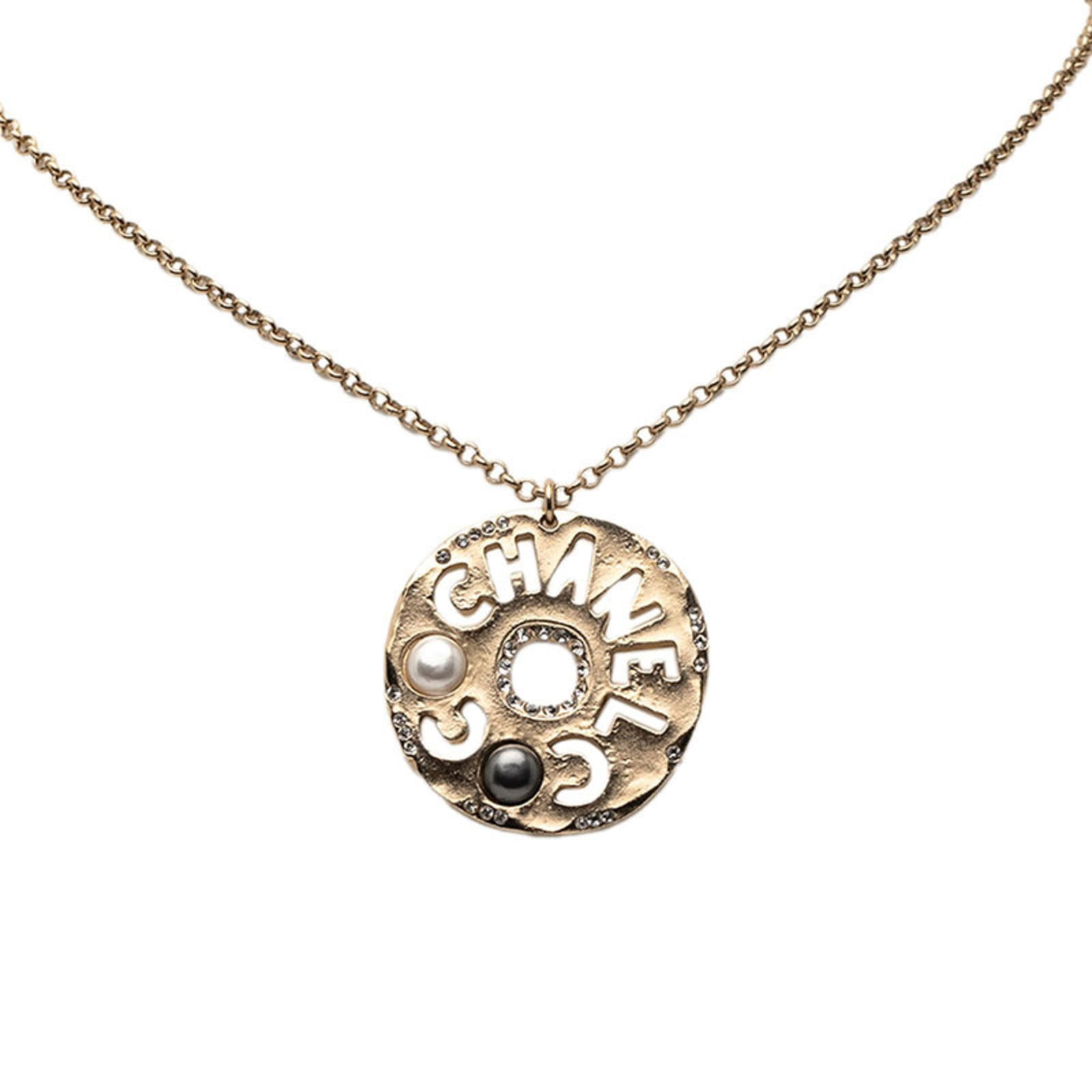 CHANEL - Chanel Chain Pendant Necklace - Gold Plated with Rhinestones - Women's: CHANEL - Chanel Chain Pendant Necklace - Gold Plated with Rhinestones - Women's This listing features CHANEL - Chanel Chain Pendant Necklace - Gold Plated with Rhinestones - Women's. Item specifics ar